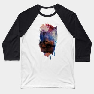 Abstract Watercolour: Moonlit night Baseball T-Shirt